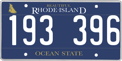 RI license plate 193396