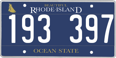 RI license plate 193397