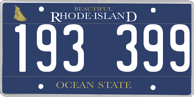 RI license plate 193399