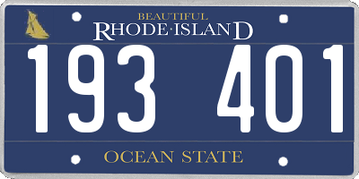RI license plate 193401