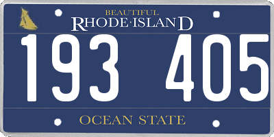 RI license plate 193405