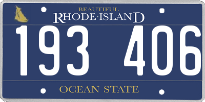 RI license plate 193406
