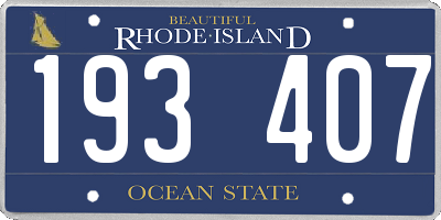 RI license plate 193407