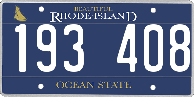 RI license plate 193408
