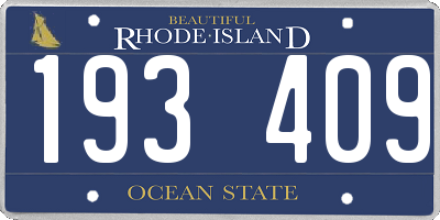 RI license plate 193409