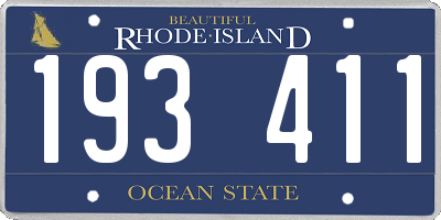 RI license plate 193411