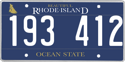 RI license plate 193412