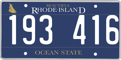 RI license plate 193416