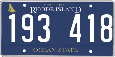 RI license plate 193418