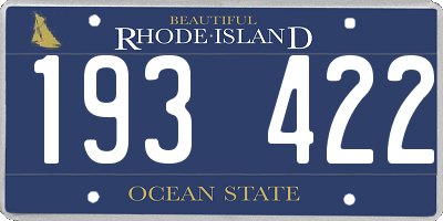 RI license plate 193422