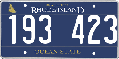 RI license plate 193423