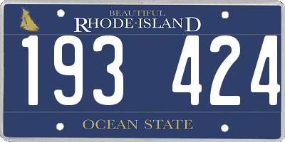 RI license plate 193424