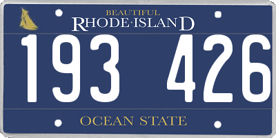 RI license plate 193426