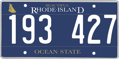 RI license plate 193427