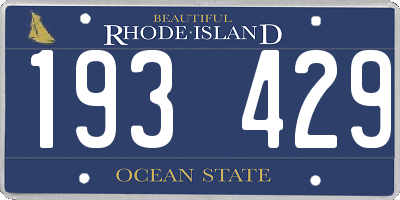 RI license plate 193429