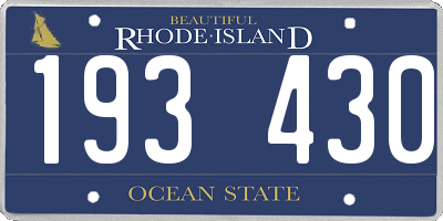 RI license plate 193430