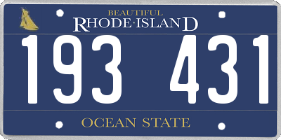 RI license plate 193431