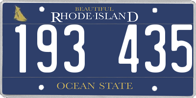 RI license plate 193435