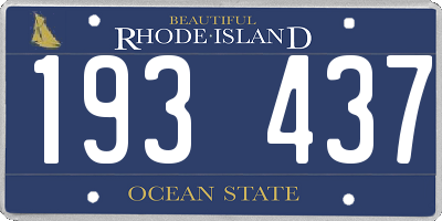 RI license plate 193437