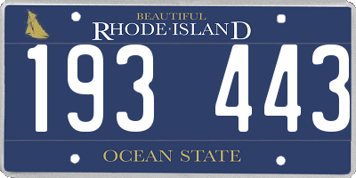 RI license plate 193443