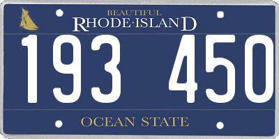 RI license plate 193450