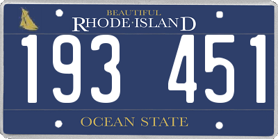 RI license plate 193451