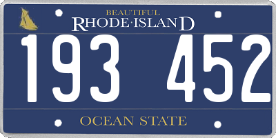 RI license plate 193452