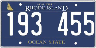 RI license plate 193455