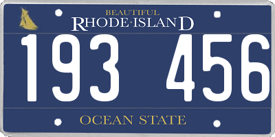 RI license plate 193456