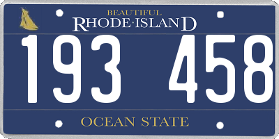 RI license plate 193458
