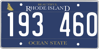 RI license plate 193460