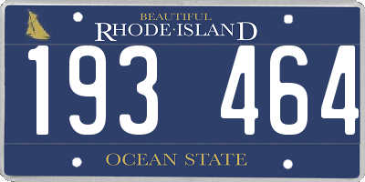 RI license plate 193464