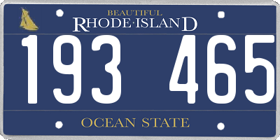RI license plate 193465