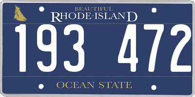 RI license plate 193472