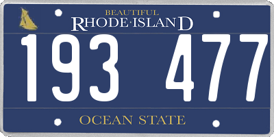RI license plate 193477