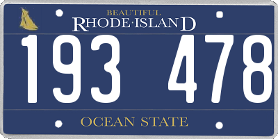 RI license plate 193478