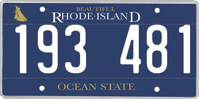 RI license plate 193481