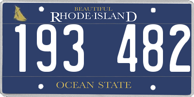 RI license plate 193482