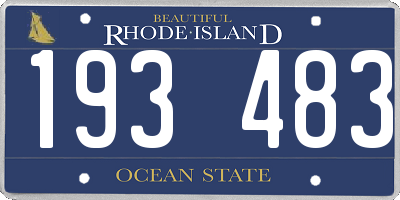 RI license plate 193483