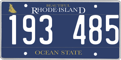 RI license plate 193485
