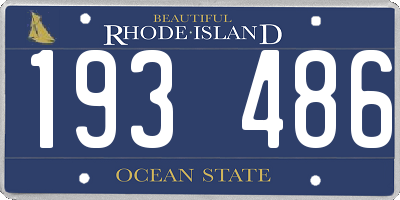 RI license plate 193486