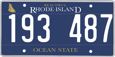 RI license plate 193487