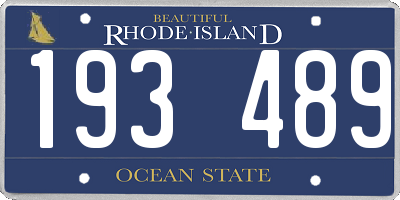 RI license plate 193489