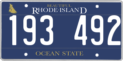 RI license plate 193492