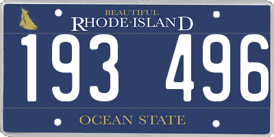 RI license plate 193496