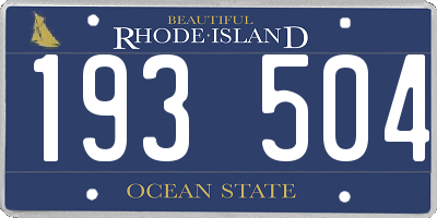 RI license plate 193504