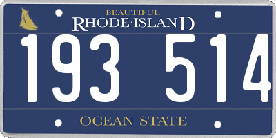 RI license plate 193514
