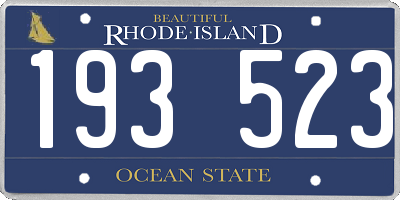 RI license plate 193523