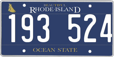 RI license plate 193524