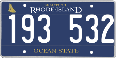 RI license plate 193532